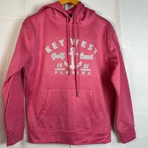 Basix of America Key West Gulf Coast Florida Pink Womens Hoodie Sweatshirt Sz S